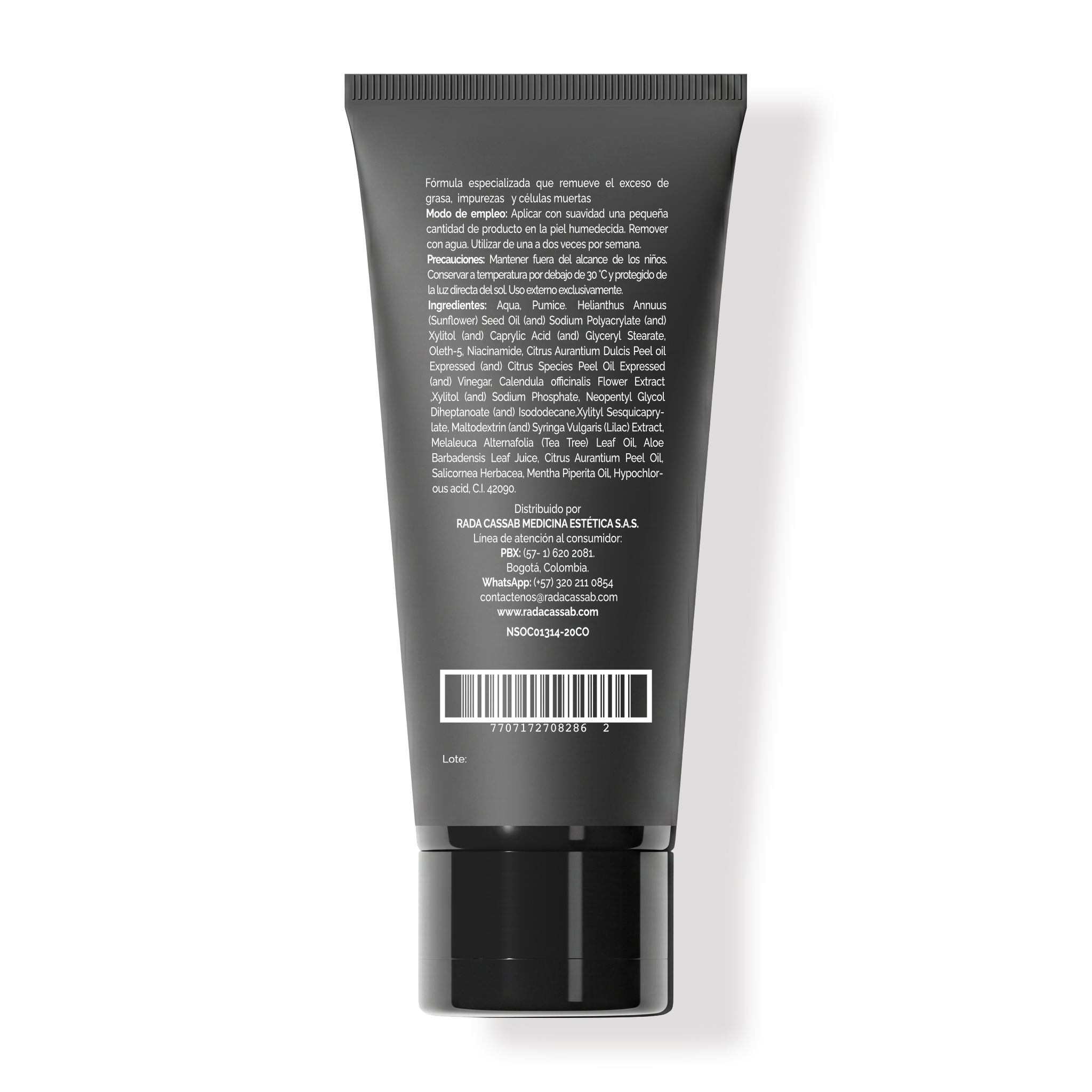 EXFOLIANTE FACIAL CONTROL GRASA VULCANUS - Imagen 2